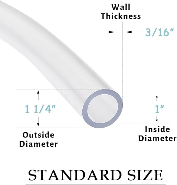 DAVCO 1" ID x 25ft Clear Vinyl Tubing, Low Pressure Flexible PVC Tubing - Image 2