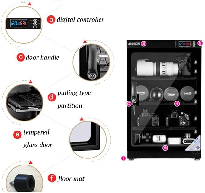 100L Full Automatic Digital Camera Dehumidify Storage 5 Layers Digital Control - Image 4