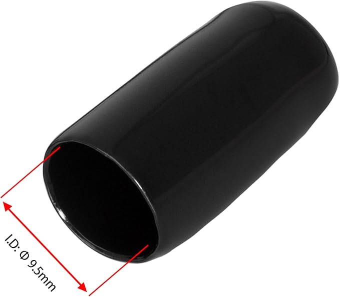 20 PCS Black Round Vinyl Rubber End Caps Kits, Flexible Screw Thread Protectors - Image 2