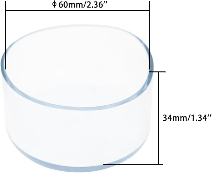 Round Chair Leg Caps, PVC Furniture Feet Covers, TTZEZE Transparent Round Floor - Image 2