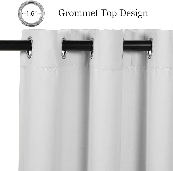 MYSKY HOME White Door Curtains Blackout Curtains - Image 2