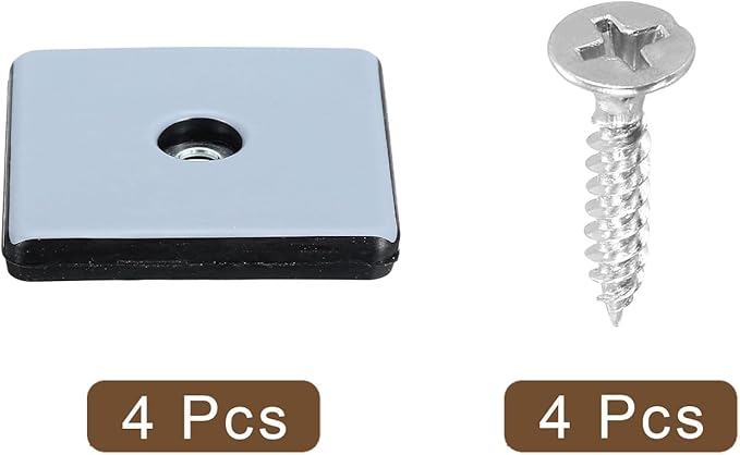 uxcell 4 Pcs Furniture Slider Pads, 2x2 Inch PTFE Square Screw-on Furniture - Image 3
