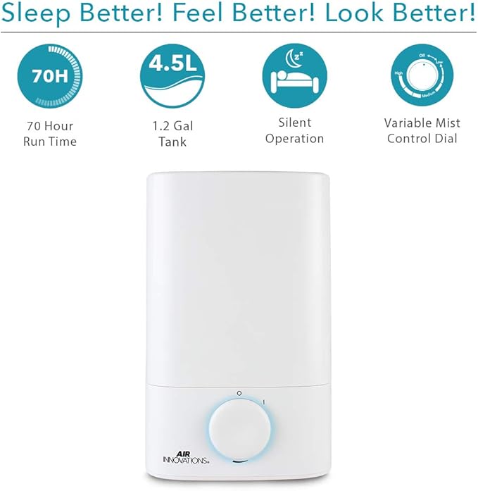 Air Innovations Humidifiers for Bedroom Convenient Oversized 4.5L Tank Runs for - Image 2
