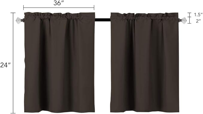 Easy Home 24 Inch Long 100% Blackout Curtain - Image 2