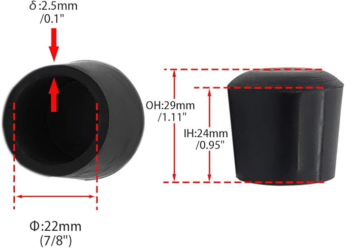 Flyshop 7/8", 22 mm, Patio Round Chair Leg Caps, Furniture Table Feet Covers - Image 2
