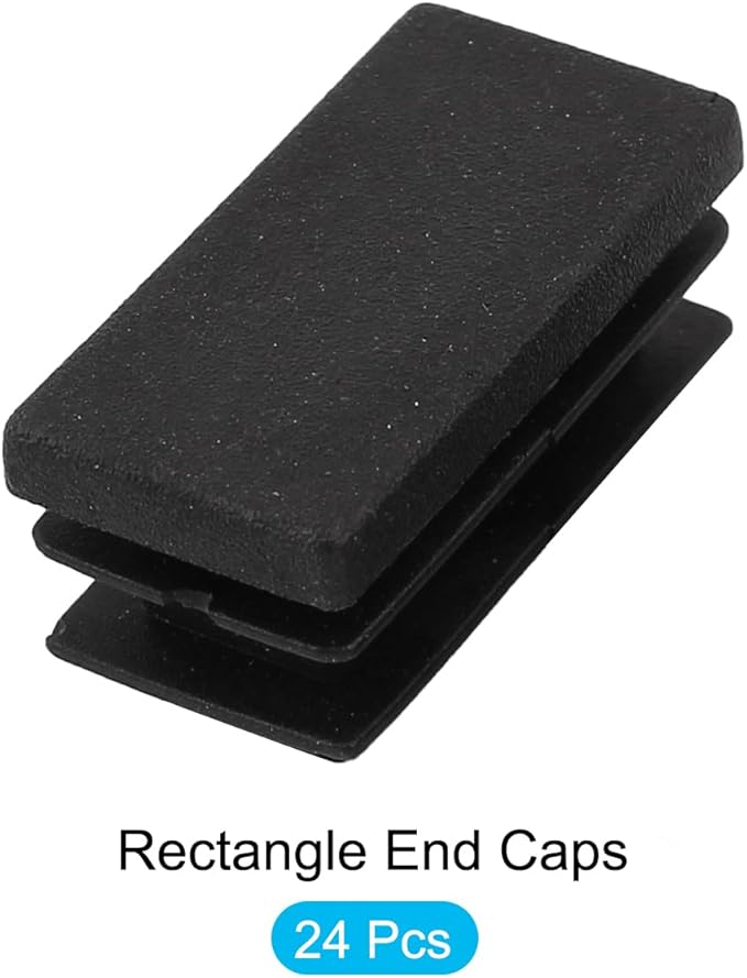 METALLIXITY Rectangle End Caps 24Pcs, Plastic Rectangle Tube Inserts Threaded - Image 5