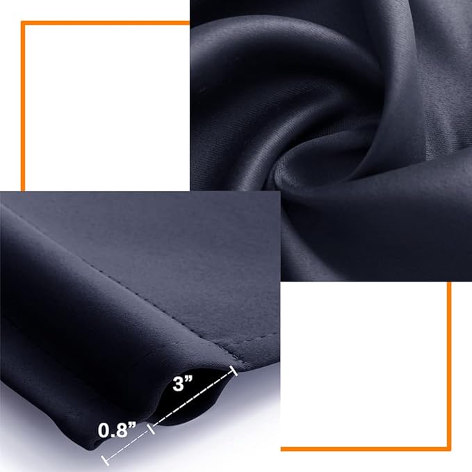 Navy Blue Curtains 2 Panels for Boys Bedroom, Short Dark Room Darkening 42 Inch - Image 7
