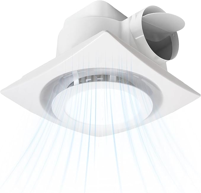 Bathroom Exhaust Fan with LED light 9.6 inch– 110 CFM, Quiet 1.0 Sones Noise by Unknown