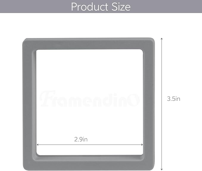 Framendino, 20 Pack Grey 3D Floating Frame Display Case Challenge Coin Holder - Image 2