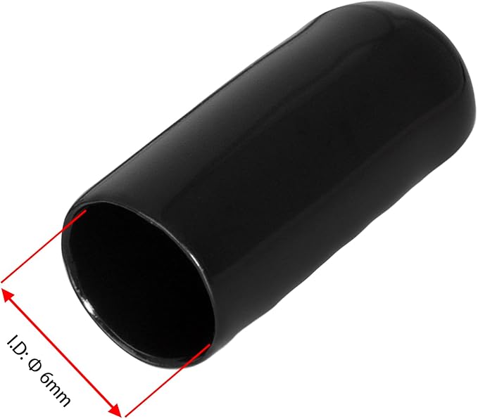 20 PCS Black Round Vinyl Rubber End Caps Kits, Flexible Screw Thread Protectors - Image 2