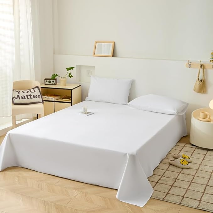 WenBags Lightweight Waterproof Flat Sheet 70 * 90 Inches Queen Size-Mattress - Image 6