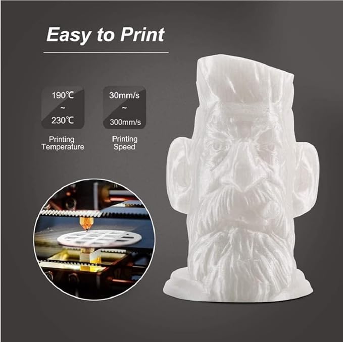 3KG PLA Filament 1.75mm Black, Clog-Free 3D Printer Filament Dimensional - Image 3