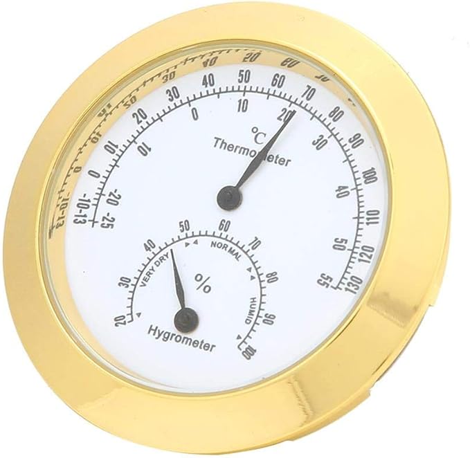 Tbest Guitar Analog Hygrometer, Round Alloy Digital Thermometer Hygrometer - Image 9