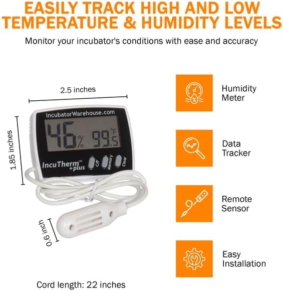 Incubator Warehouse IncuTherm™ Plus Digital Thermometer and Hygrometer - Image 3