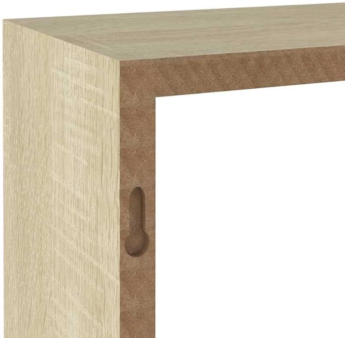 vidaXL 3 pcs Wall Cube Shelves in White and Sonoma Oak - Image 5