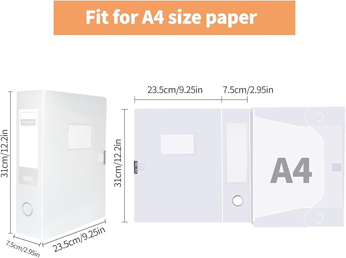HUA JIE A4 Storage File Boxes Plastic Archives Cases - Image 2