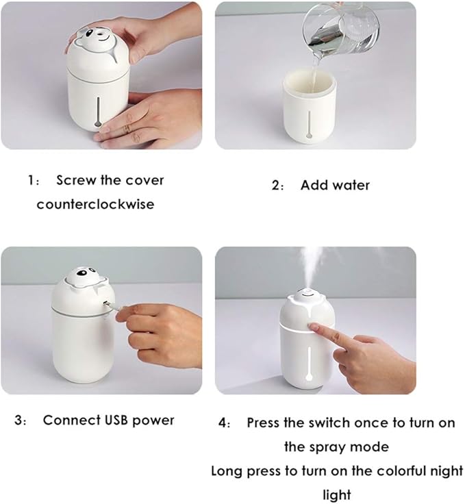 Car Humidifier LED Light Adjustable Fog Mode Waterless Automatic Off Humidifier - Image 3
