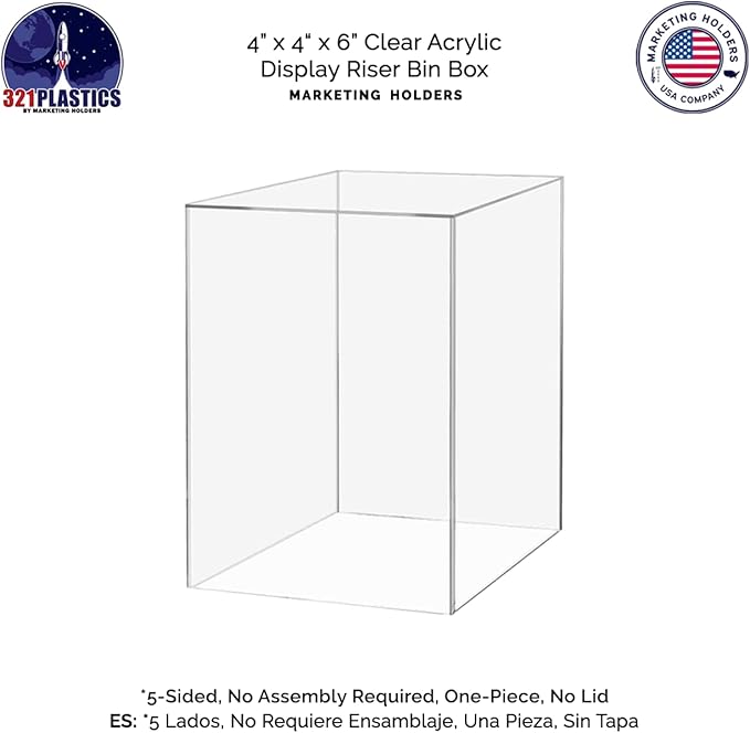 4" x 4" x 6" Clear Acrylic Display Box - Image 6