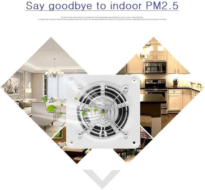 4'' Wall-Mounted Exhaust Fan, Small Bathroom Metal Iron Ventilation Fan - Image 7