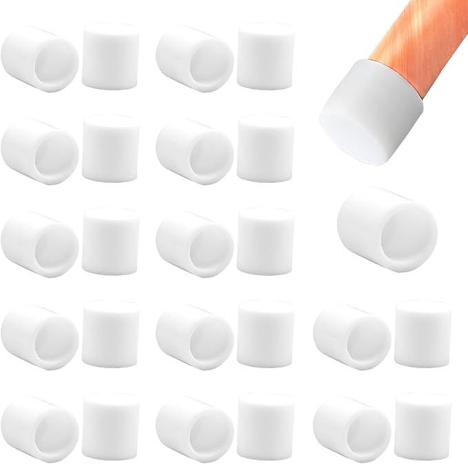 25 Pcs 5/8" Round Chair Leg Tips Caps, Silicone Rubber Furniture Leg Floor by BOPOREAE