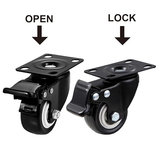 2" Swivel Casters Set 16, Heavy Duty Locking Casters - Image 3