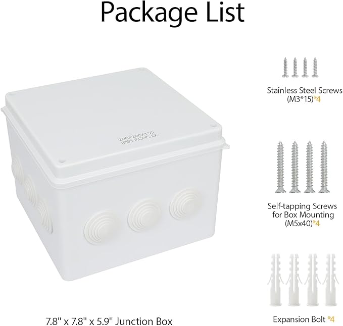 LeMotech Junction Box, ABS Plastic IP65 Waterproof and Dustproof, Universal - Image 8
