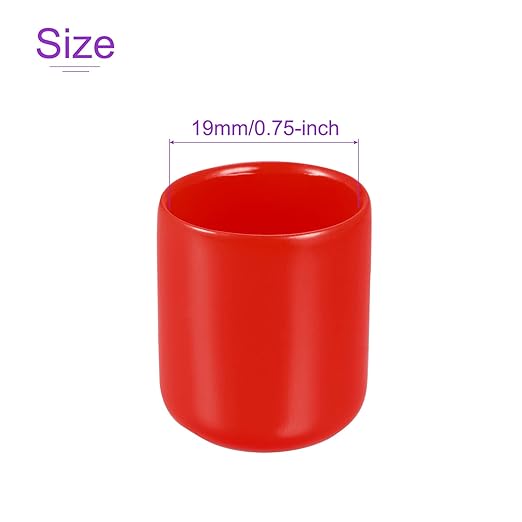 DMiotech 20 Pack 3/4" ID Red Screw Thread Protectors Rubber End Caps Bolt Covers - Image 4