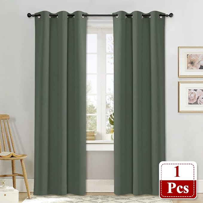 NICETOWN Dark Mallard Blackout Room Darkening Window Curtain Thermal Insulated - Image 2
