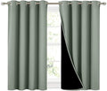 NICETOWN Greyish Green 100% Blackout Curtains 45 inches Long, 2 Thick Layers by NICETOWN