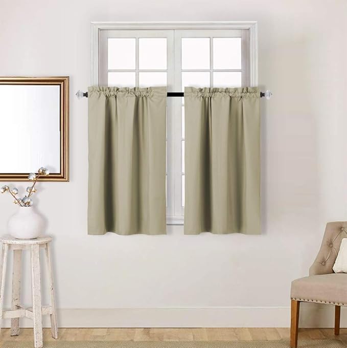 Easy Home 2 Panels Blackout Tier Curtain by EasyHome