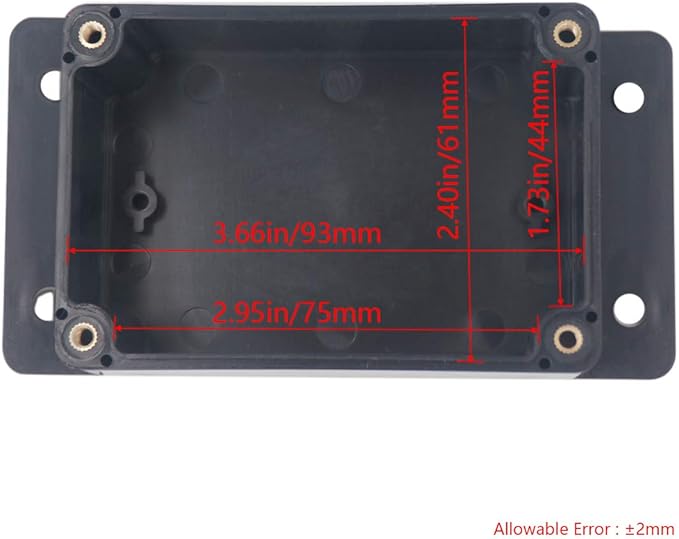 2 Pack Project Box IP65 Waterproof Junction Box ABS Plastic Black Electrical - Image 3
