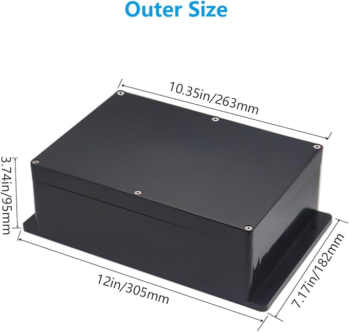 Outdoor Waterproof Junction Box IP67 Project Box ABS Black Electrical Boxes - Image 2