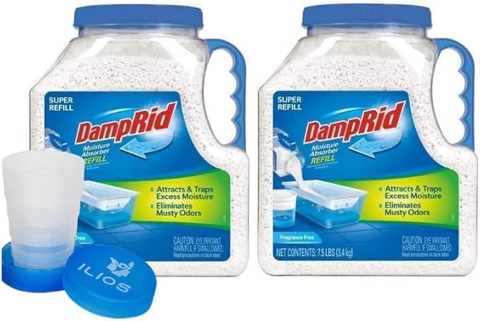 Damp Rid Moisture Absorber Refill Container 7.5 lb – Fragrance Free Odor and by Ilios