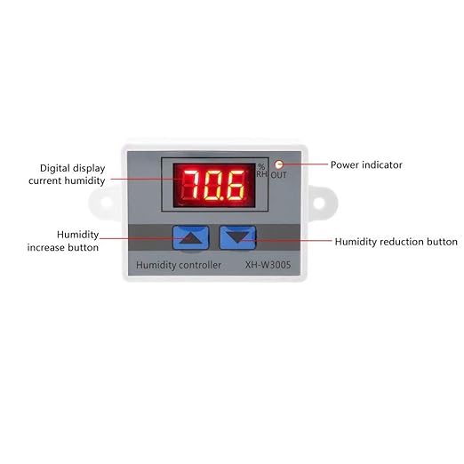 Digital Humidity Controller, XH-W3005 Digital Hygrometer Switch Controller 12V - Image 5