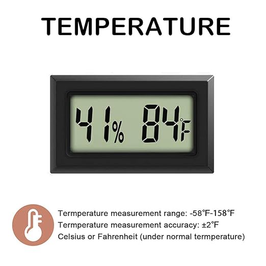 Mini Thermometer Hygrometer, Large Number Fahrenheit LCD Display Digital - Image 3