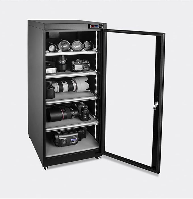 100L 5 Layers Electronic Dry Cabinet Camera Storage Dehumidify Cabinet 100-240V by PreAsion