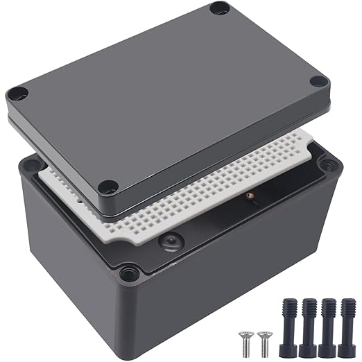 Junction Box, IP67 Waterproof ABS Black Project Box by Otdorpatio