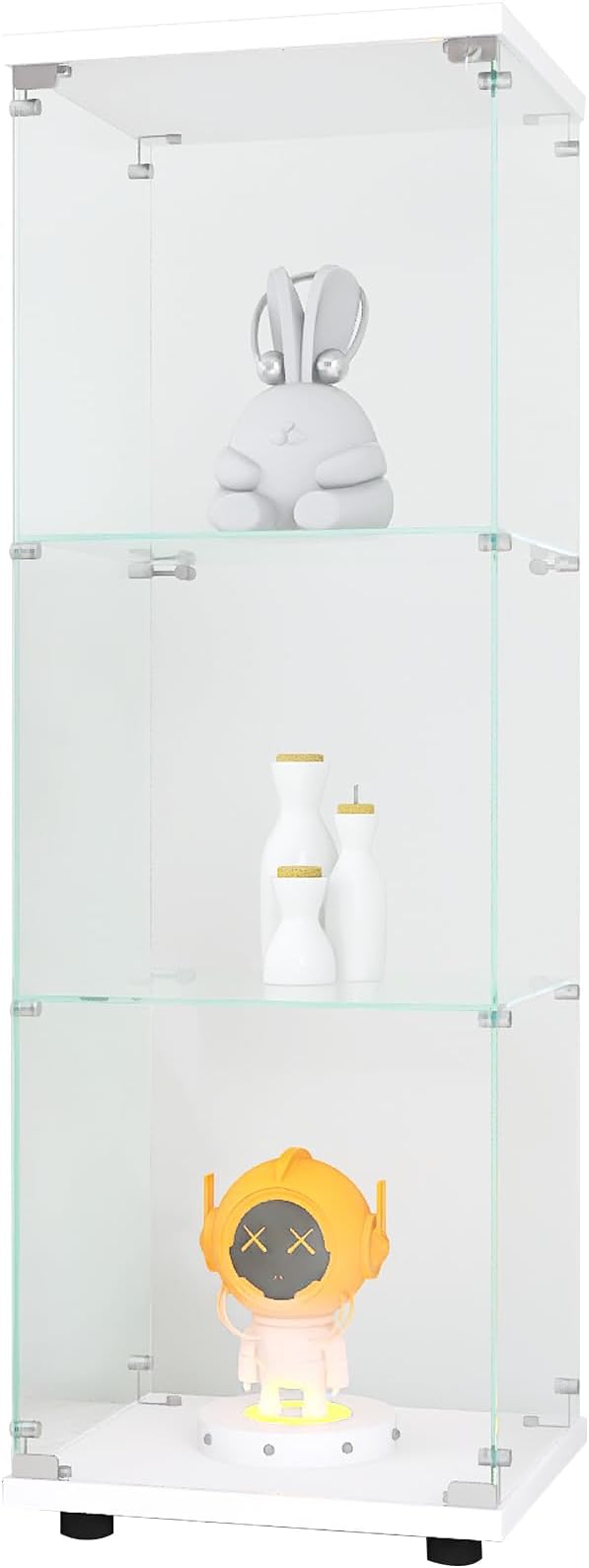 Yoluckea 3 Shelves Glass Display Cabinet - Image 9