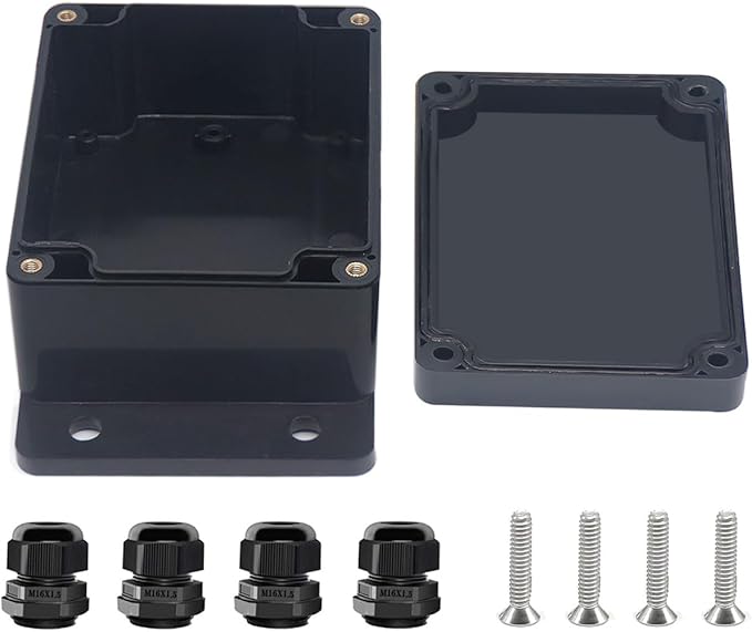 Project Box ABS Black Electrical Boxes IP67 Outdoor Waterproof Junction Box by Otdorpatio