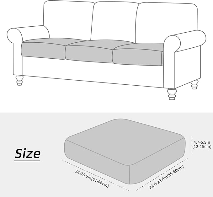 Fuloon Waterproof Couch Cushion Covers, Stretch Sofa Seat Cushion Slipcovers - Image 5