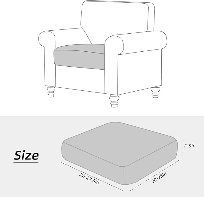 Fuloon Seat Cushion Covers, Stretch Couch Slipcovers Sofa Cushion Protective - Image 3