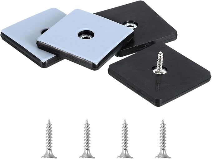 uxcell 4 Pcs Furniture Slider Pads, 2x2 Inch PTFE Square Screw-on Furniture by uxcell
