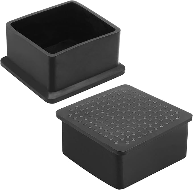 4 Pcs Square PVC Furniture Leg Caps, Vinyl Flexible Chair Leg Floor Protectors - Image 3