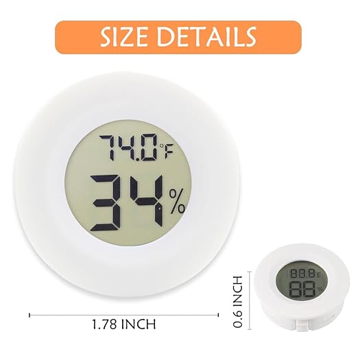 6-Pack Mini Round Hygrometer Thermometer Digital LCD Monitor Indoor Outdoor - Image 6