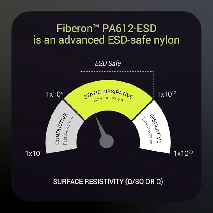 Polymaker Fiberon PA612-ESD 3D Printer Filament 1.75mm 3kg, ESD-Safe Carbon - Image 5