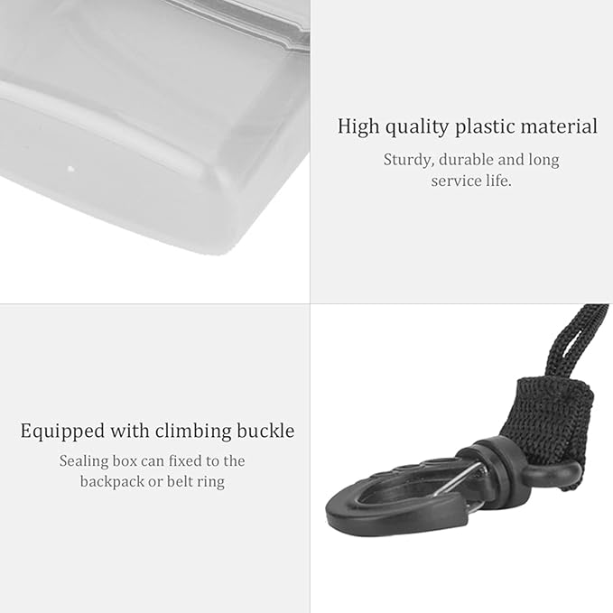 Keenso Diving Seal Box, 3 Colors Plastic Dry Box Transparent Waterproof Sealing - Image 7