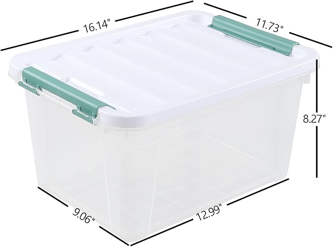 6 Pack 20 L Clear Storage Latch Box, Plastic Storage Bins - Image 2