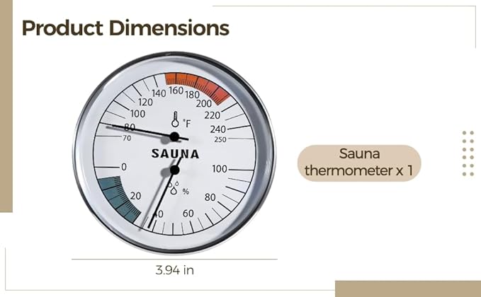 Sauna Thermometer Hygrometer, 2 in 1 Fahrenheit Thermometer Hygrometer - Image 6