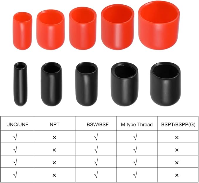 uxcell 20pcs Rubber End Caps 1/4" ID Vinyl Round Tube Bolt Cap Cover Thread - Image 5