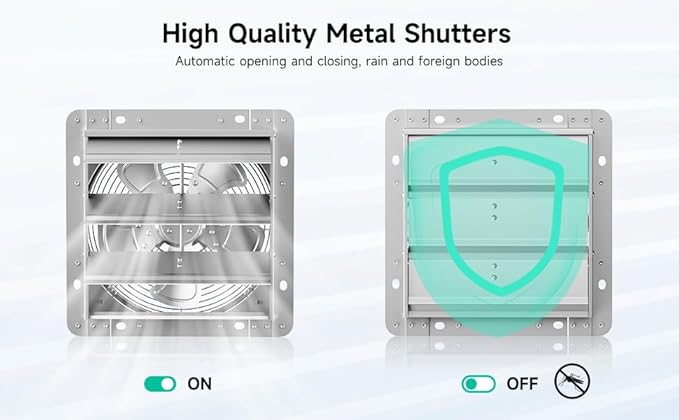 10Inch Shutter Exhaust Fan，Automatic Shutter - Image 6